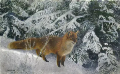 Räv i vinter av Bruno Liljefors