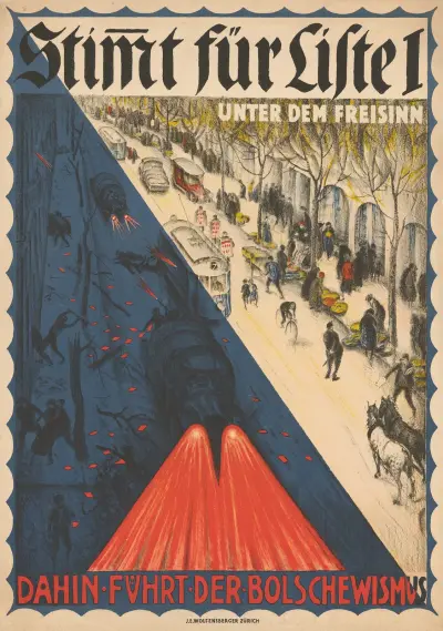 Stimmt für Liste 1 – Unter dem Freisinn ; Dahin führt der Bolschewismus av Burkhard Mangold