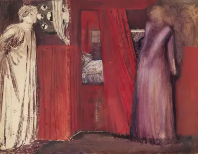 Fair Rosamund and Queen Eleanor, 1862 av Sir Edward Coley Burne-Jones