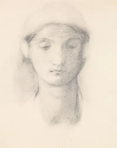 Female – Head Study from an Italian Model av Sir Edward Coley Burne-Jones