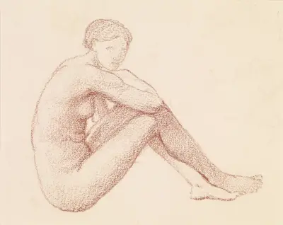 Female Nude – Study – nr 2 av Sir Edward Coley Burne-Jones