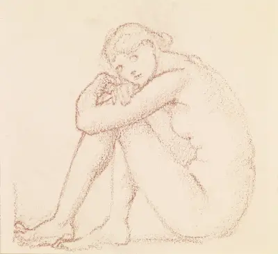Female Nude – Study – nr 1 av Sir Edward Coley Burne-Jones