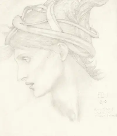 Studium głowy Marii Zambaco do postaci Nimue w obrazie „Zaczarowanie Merlina”, Sir Edward Coley Burne-Jones