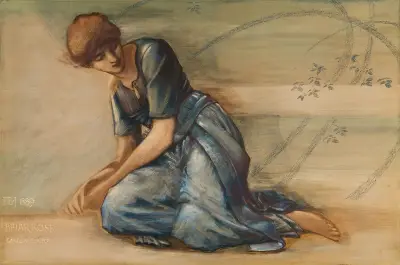 The Briar Rose Series – Study for ‘The Garden Court’ IV av Sir Edward Coley Burne-Jones