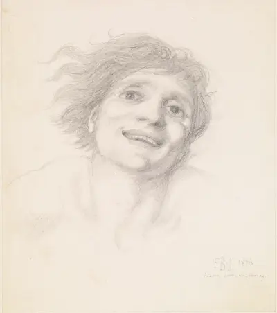 The Car of Love or Love’s Wayfaring – Study of a Man’s Head av Sir Edward Coley Burne-Jones