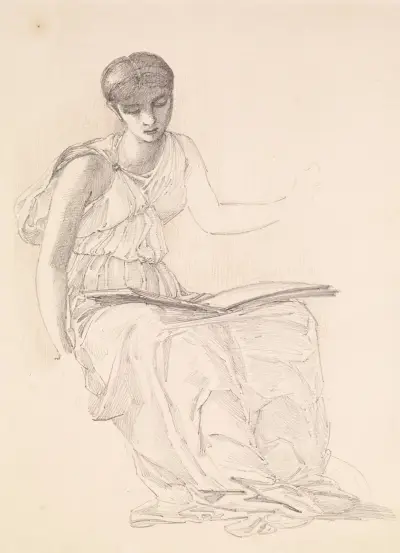 The Fates – Study of Drapery for Figure of Clotho av Sir Edward Coley Burne-Jones