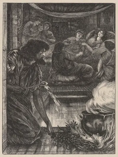 Likenelsen om den brinnande krukan av Sir Edward Coley Burne-Jones