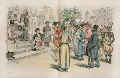 Pucks Vorschlag an den Religionskongress von Frederick Burr Opper