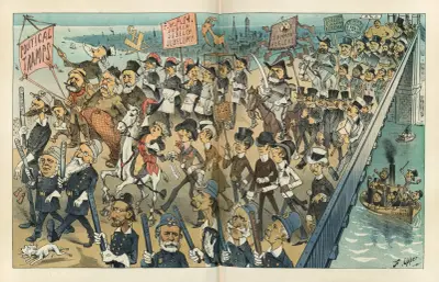 Der große Eröffnungsmarsch über die Brooklyn Bridge von Frederick Burr Opper