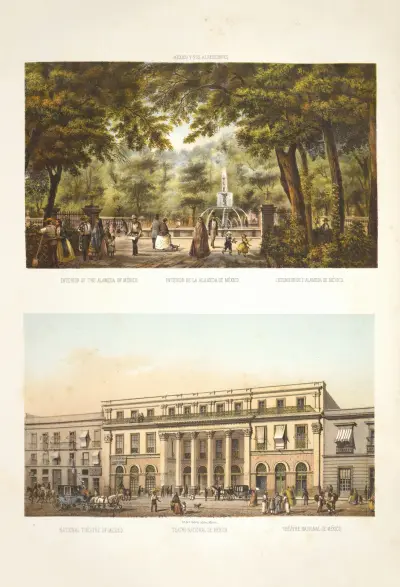 Interior of the Alameda of Mexico ; National Theatre of Mexico. av C. Castro