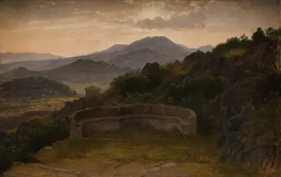 Landschaft bei Subiaco. Sonnenuntergang von P. C. Skovgaard