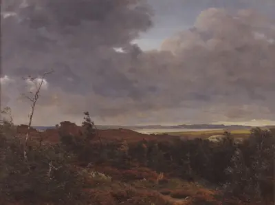 Blick auf Frederiksværk vom Tisvilde Wald, Nordseeland von P. C. Skovgaard