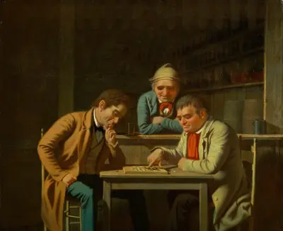 The Checker Players av George Caleb Bingham