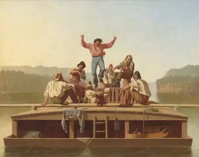The Jolly Flatboatmen av George Caleb Bingham