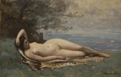 Bacchantin am Meer von Jean-Baptiste-Camille Corot