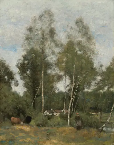 Clairière Du Bois Pierre, Aux Evaux, Prés Château-Thierry av Jean-Baptiste-Camille Corot