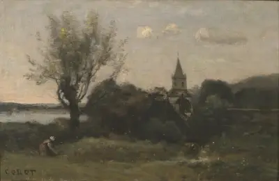 Ennery near Auvers av Jean-Baptiste-Camille Corot