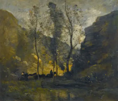 Smugglarna av Jean-Baptiste-Camille Corot