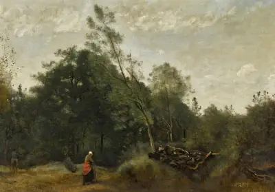 Lisière de bois en Limousin av Jean-Baptiste-Camille Corot