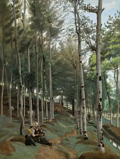 Paysage Breton av Jean-Baptiste-Camille Corot
