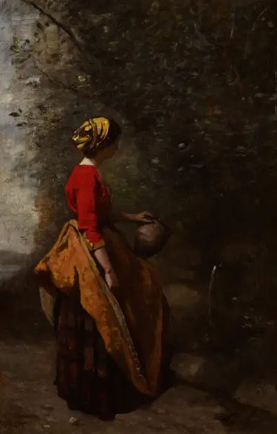 Peasant Girl at the Spring av Jean-Baptiste-Camille Corot