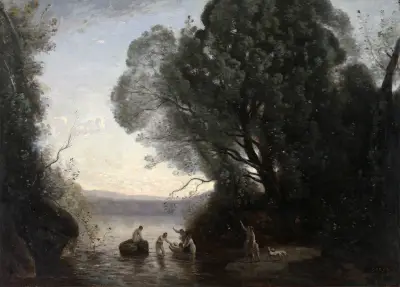 The Bath of Diana av Jean-Baptiste-Camille Corot