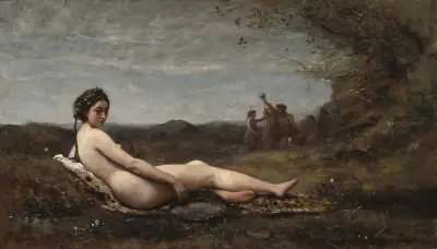 The Repose (1860_reworked c. 1865-1870) av Jean-Baptiste-Camille Corot