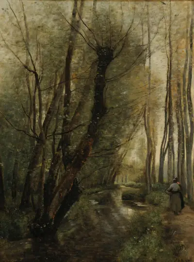 Un ruisseau; environs de Beauvais av Jean-Baptiste-Camille Corot