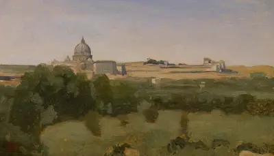 View of Rome from Monte Pincio av Jean-Baptiste-Camille Corot