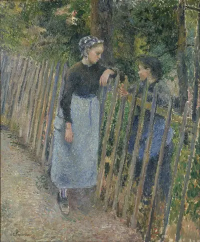 Conversation av Camille Pissarro