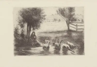 Gardeuse d’oies av Camille Pissarro