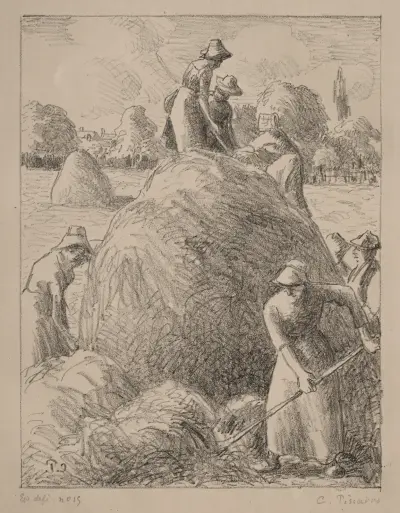 Haymakers of Eragny av Camille Pissarro