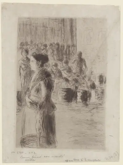 La bonne faisant son marché av Camille Pissarro