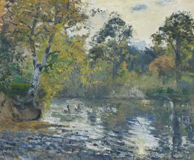L’Étang de Montfoucault av Camille Pissarro