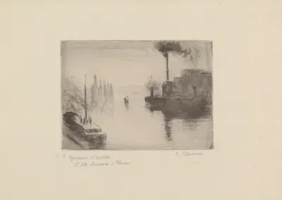 L’Ile Lacroix à Rouen av Camille Pissarro