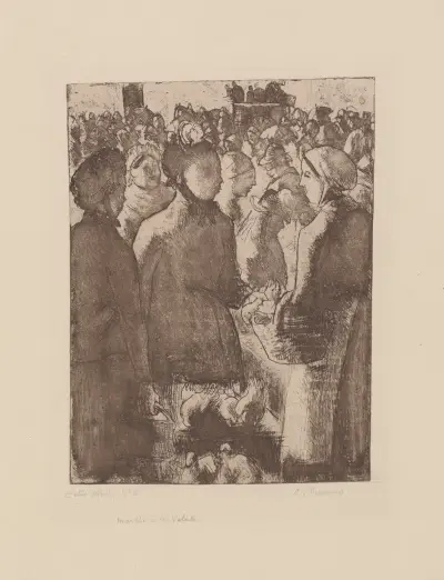 Marché à la volaille (à Gisors) av Camille Pissarro