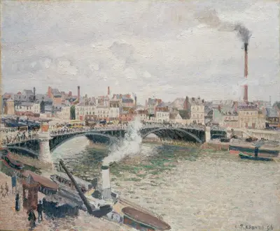 Morning, An Overcast Day, Rouen av Camille Pissarro