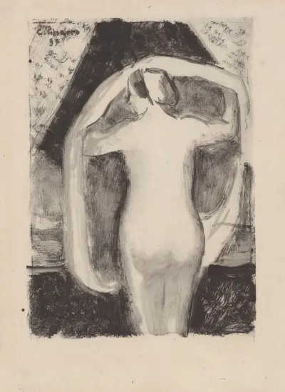 Nu de dos av Camille Pissarro