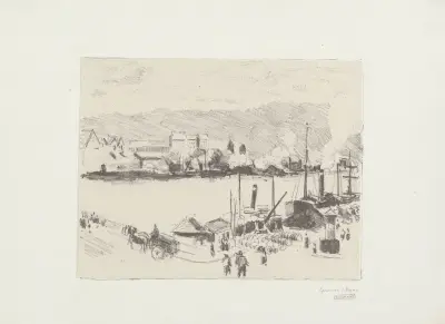 Quai Boieldieu, à Rouen av Camille Pissarro