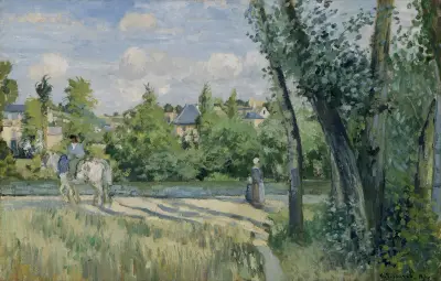 Sunlight on the Road, Pontoise av Camille Pissarro