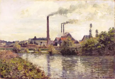 The Factory at Pontoise av Camille Pissarro