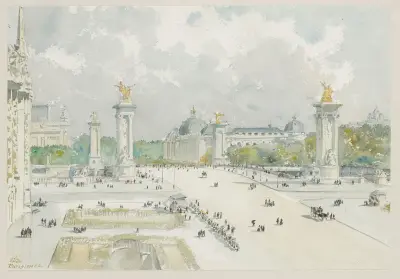 Pont Alexandre III. Perspective des palais, Camille Piton