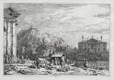 A City Beyond a River av Canaletto