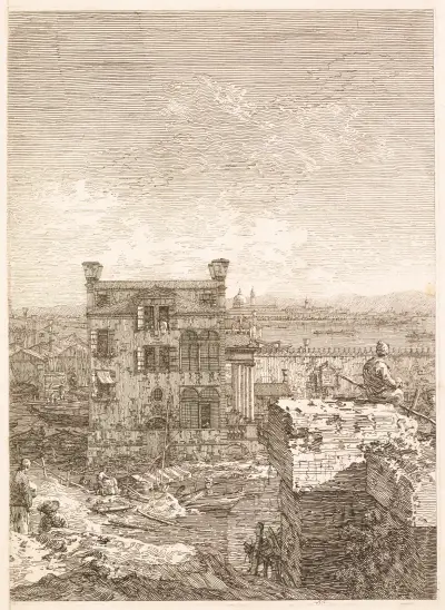 Dom otoczony sześcioma kolumnami, Canaletto