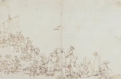 A Market Scene av Canaletto