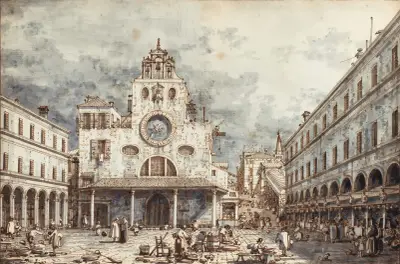 Campo San Giacomo Di Rialto, Venice av Canaletto