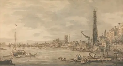 The City of Westminster from Near the York Water Gate av Canaletto