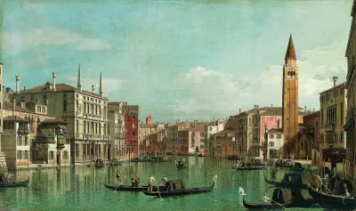 Canal Grande w Wenecji, widok na południowy wschód, z Campo della Carità po prawej, Canaletto