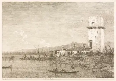 The Tower of Malghera av Canaletto