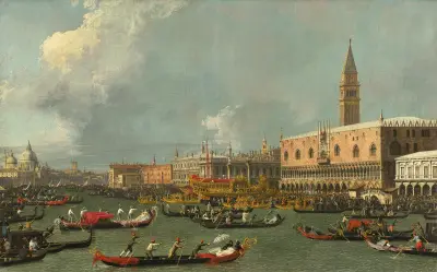 Venice, the Return of the Bucintoro on Ascension Day av Canaletto